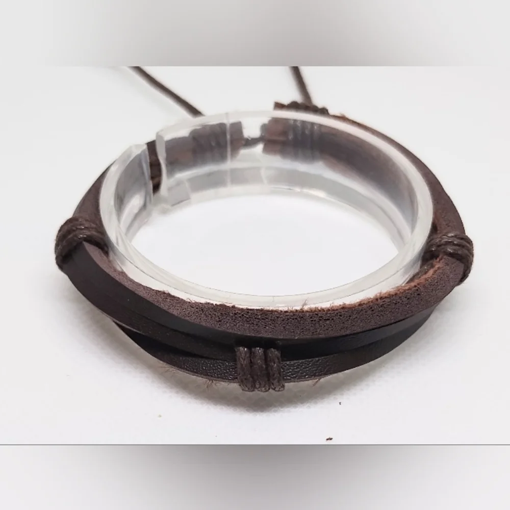 Men's Bracelet Leather Layered Brown NEW f30